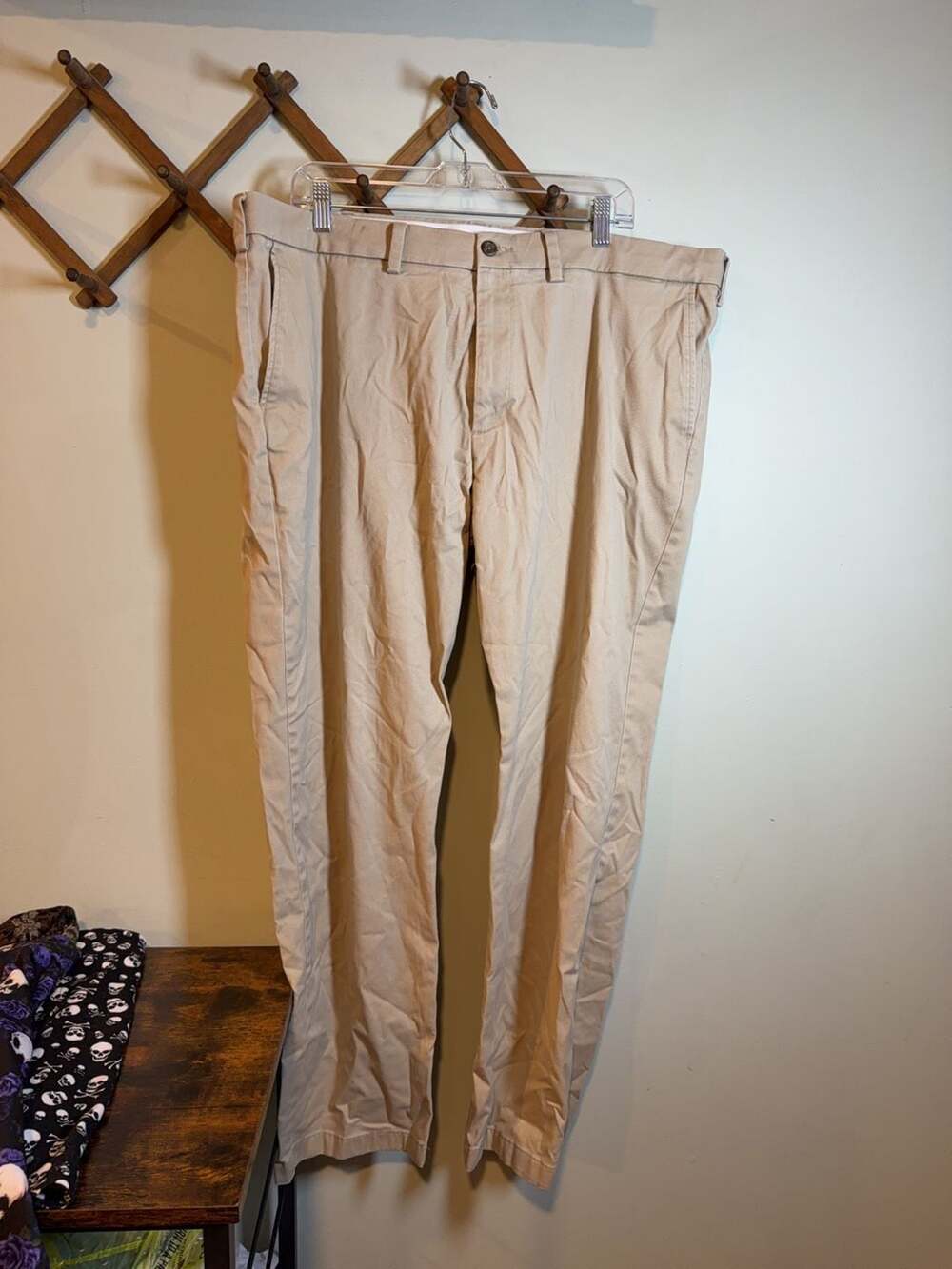 George Men's Flat Front Chino Pants Khaki 42x32